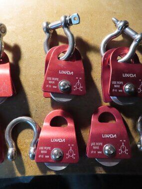 Lot of 6; Lixada 620KN Micro Pulley Climbing Arborist